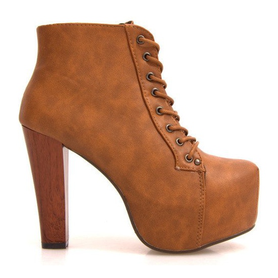 Solid Stivali Sul Tacco K764 Camel marrone