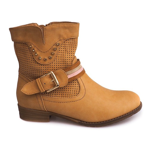 Stivaletti traforati Cowboy HC230 Camel marrone