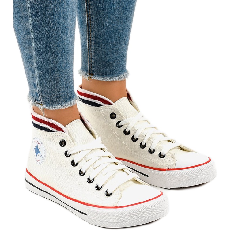 Classiche sneakers stringate bianche W01 bianca