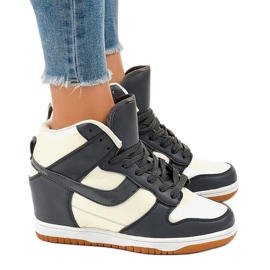 Sneakers beige con zeppe stringate 0056-2