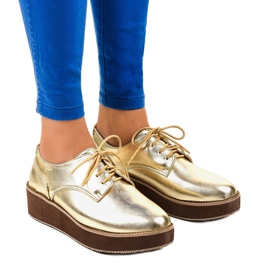 Scarpe stringate eleganti dorate 2017-1 d'oro