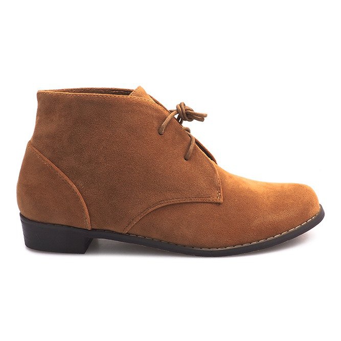 Stivaletti stringati A-27 Camel marrone