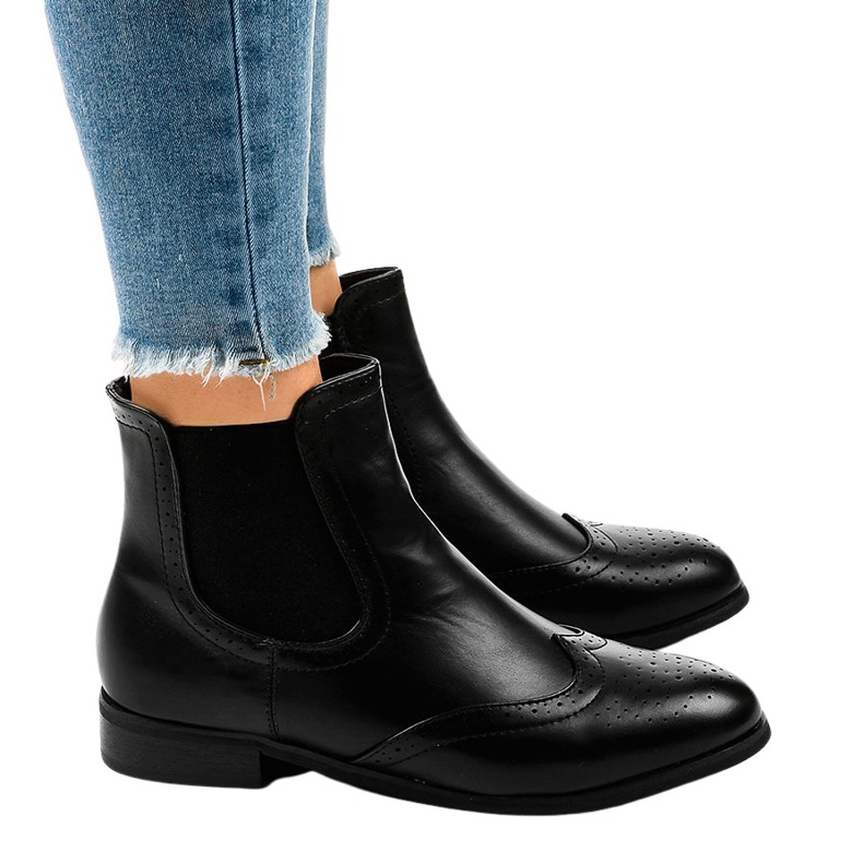 Stivali neri con ecopelle T113 elastica nero