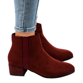 Stivali scamosciati bordeaux sul post HQ0018 rosso