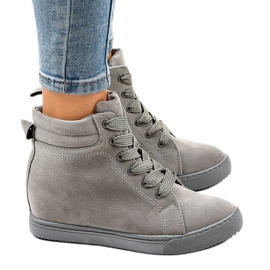 Sneakers grigie sulla zeppa TL50-3 grigio