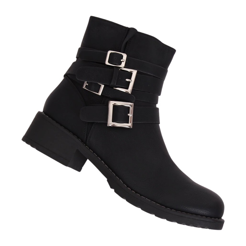 Nero Z100 Stivali da donna piatti neri