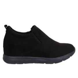 Scarpe nere su una zeppa nascosta nera ZY-7K67 Black nero