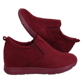 Scarpe con zeppa nascosta ZY-7K67 Red rosso