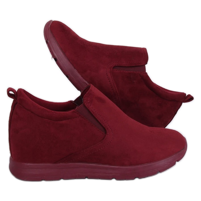 Scarpe con zeppa nascosta ZY-7K67 Red rosso