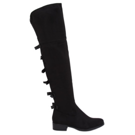 Stivali da equitazione da donna con fiocchi neri H202 Black nero
