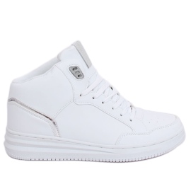 Scarpe sportive alte bianche e argento 107-18 WHITE / SILVER bianco