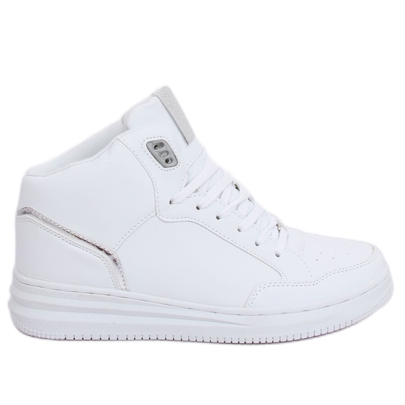 Scarpe sportive alte bianche e argento 107-18 WHITE / SILVER bianca