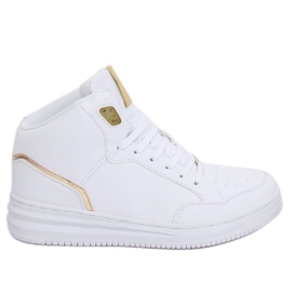 Scarpe sportive alte bianche e oro 107-18 WHITE / GOLD bianca