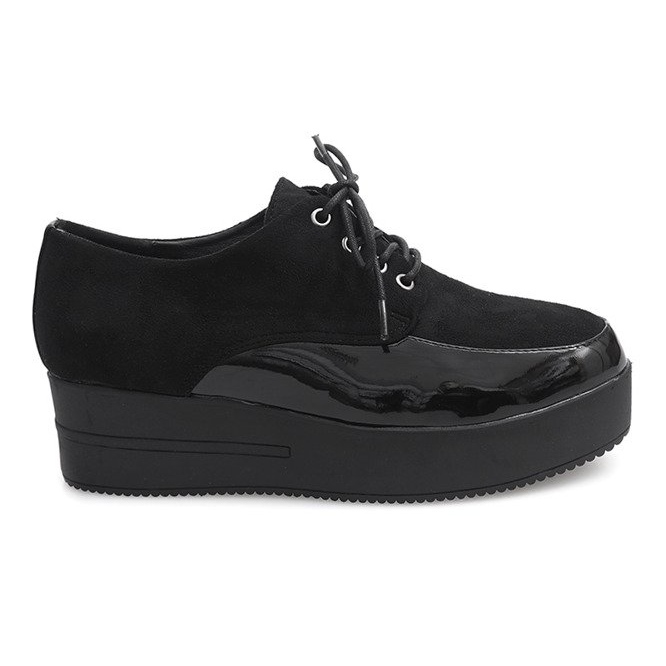 Stivali Creepers sulla piattaforma nera MJ1358 nero