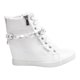 Stivali Sneakers On Wedge 8089 Bianco bianca