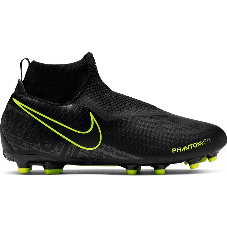 Nike Phantom Vsn Academy Df FG / MG Jr AO3287-007 scarpe da calcio nero nero
