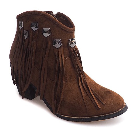 Stivali combinati Frange Boho 99-105 Camel marrone