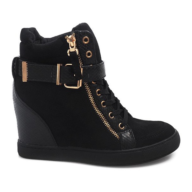 Sneakers con zeppa 100-769 Nere nero