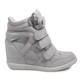 Sneakers con zeppa grigie FY8515 grigio