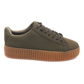 Stivali Creepers sulla piattaforma verde AM-1101