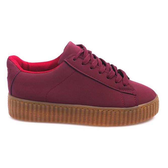Stivali Creepers sulla piattaforma rossa AM-1101 rosso
