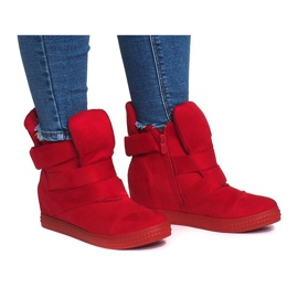 Sneakers Con Zeppa Con Velcro 1703 Rosse rosso