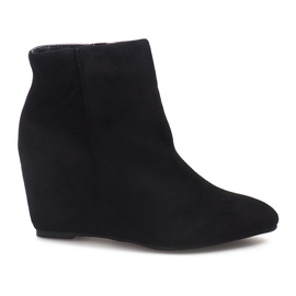 Zeppe Stivali con zeppa B5062 Nero