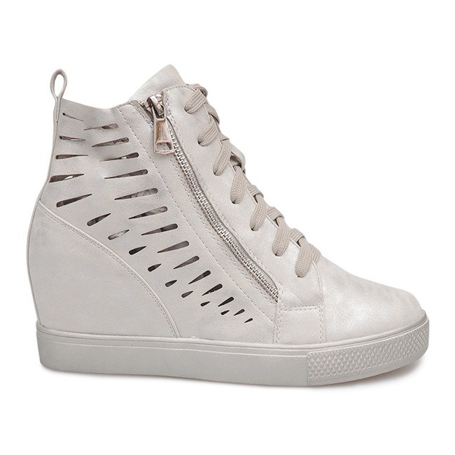 Sneakers con zeppa traforata HQ881 Argento grigio