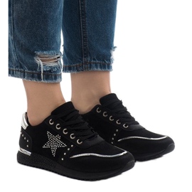 Sneakers sportive nere con stella XSM101-19 nero