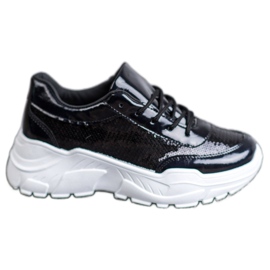 Marquiz Scarpe sportive con paillettes nero