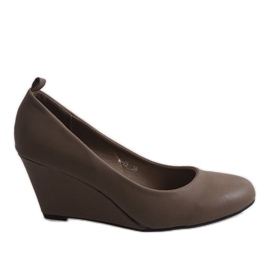 Décolleté con zeppa color kaki M-25 multicolore verde
