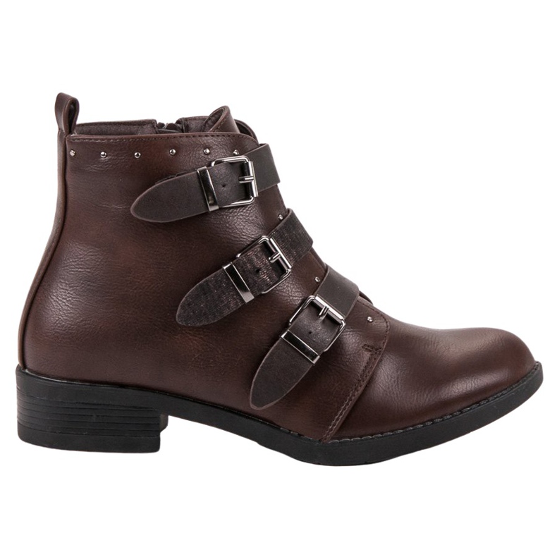 Small Swan Stivali Con Strisce Decorative marrone