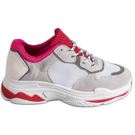 SHELOVET Scarpe sportive stringate rosso grigio