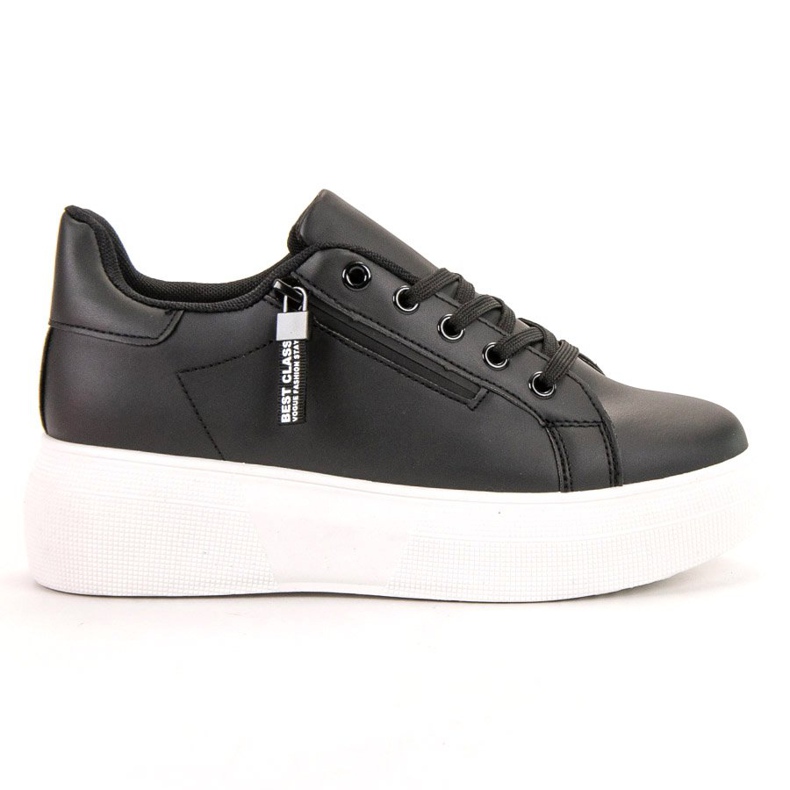 SHELOVET Scarpe stringate sulla piattaforma nero