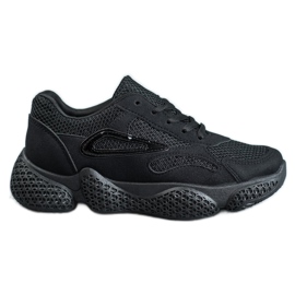 SHELOVET Scarpe sportive in tessuto nero