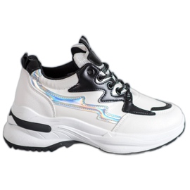 SHELOVET Scarpe sportive in ecopelle bianca multicolore