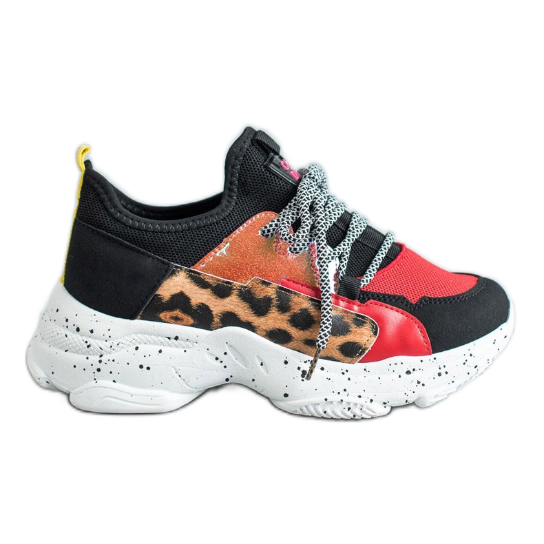 SHELOVET Scarpe sportive con stampa leopardata rosso multicolore