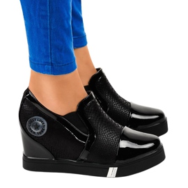 Sneakers nere con zeppa T1711-1 nero