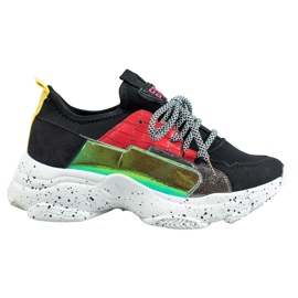 SHELOVET Scarpe da ginnastica senza lacci nero multicolore