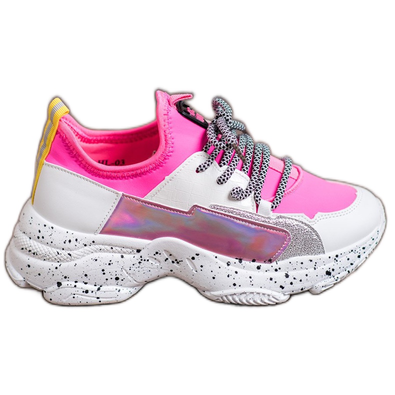 SHELOVET Scarpe da ginnastica senza lacci rosa multicolore