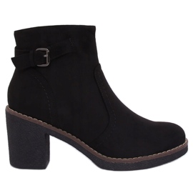 Stivali con tacco in gomma nero 8B855 Nero