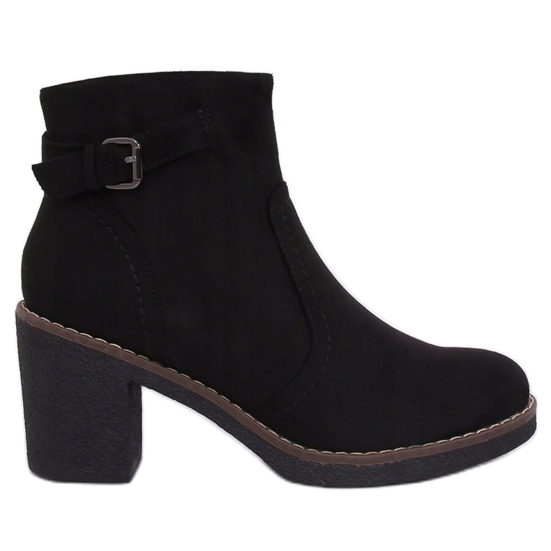 Stivali con tacco in gomma nero 8B855 Nero