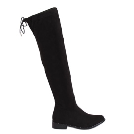 Stivali in camoscio nero QT04P Nero