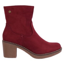 Stivali con tacco in gomma bordeaux 8B852 Wine rosso