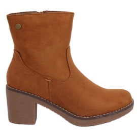 Stivali con tacco in gomma cammello 8B852 Cammello marrone