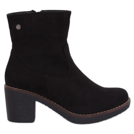 Stivali con tacco in gomma nero 8B852 Nero