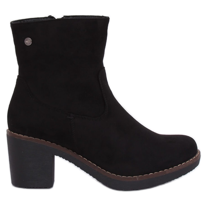 Stivali con tacco in gomma nero 8B852 Nero