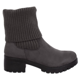 Grigio Stivali da donna con guardolo ZX2804 Grigio