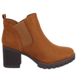 Stivaletti Chelsea tacco alto cammello 8B879 Camel marrone