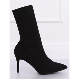 Stivali neri con tomaia calza nera T5033 nera nero